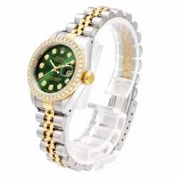 Rolex Datejust 26MM 69173 Two-Tone Green Diamond Dial Watch